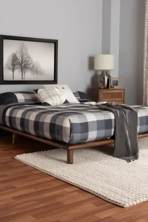 Baxton Studio Alivia Mid-Century Modern Walnut Brown Finished Wood Kin Secure Checkout