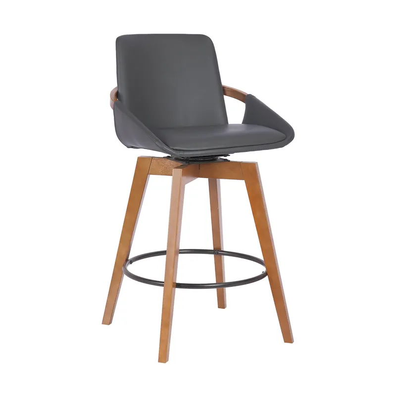 Super Sale Gray And Brown Iron Swivel Counter Height Bar Chair By Homeroots