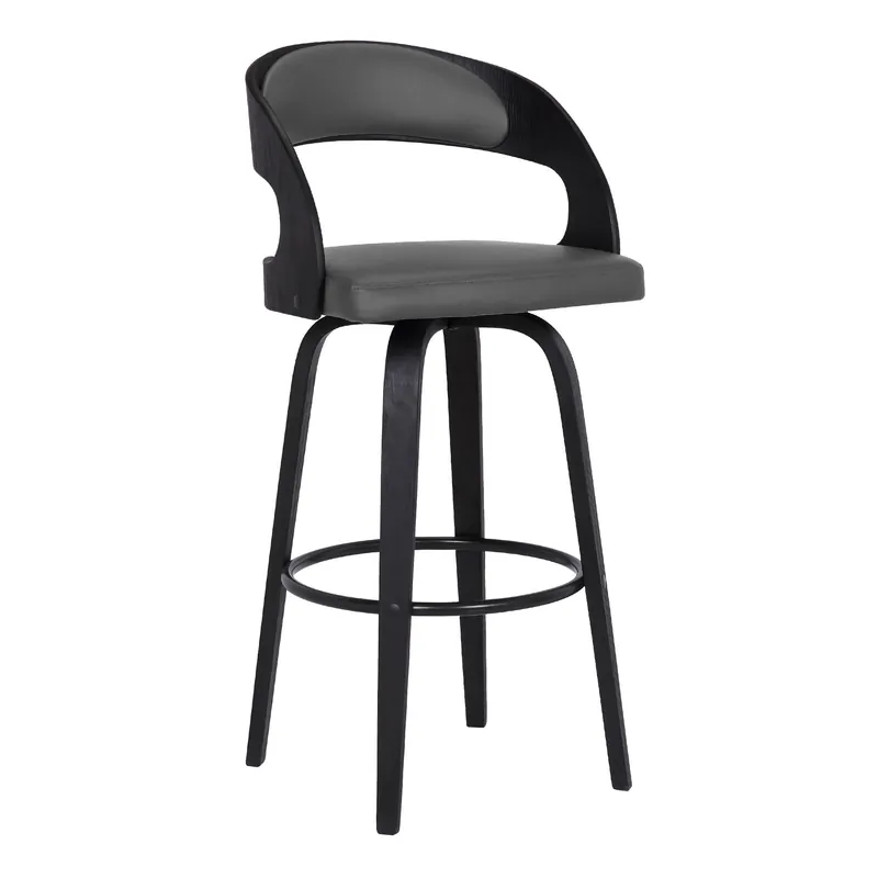 Gray And Black Iron Swivel Low Back Bar Height Bar Chair By Homeroots Don’t Miss Out