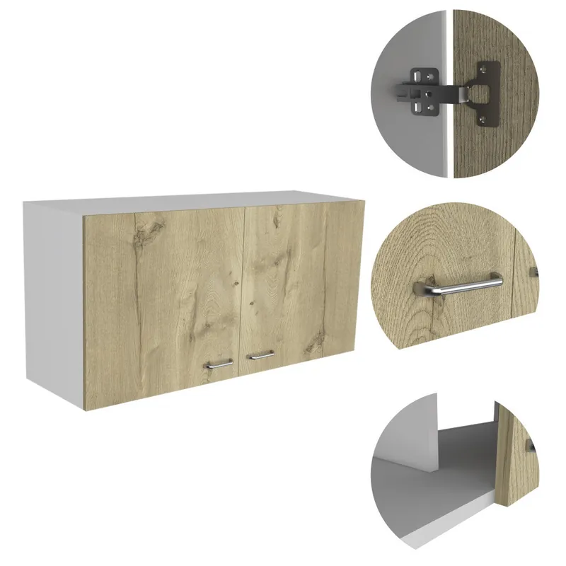 White And Light Oak Standard Accent Cabinet With One Shelf By Homeroot Exclusive Offer
