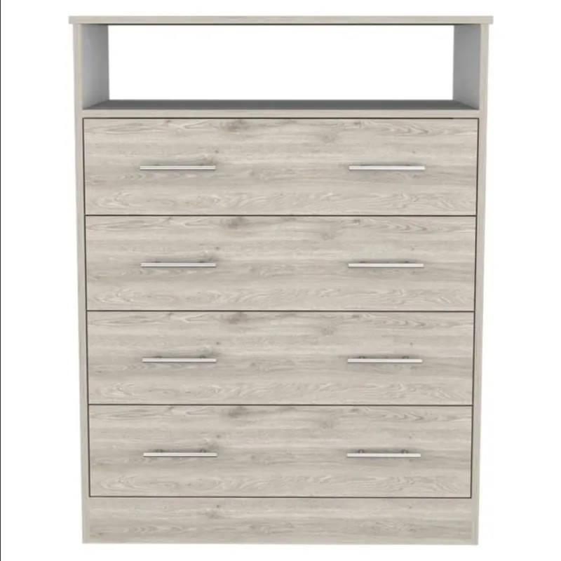 Light Grey Manufactured Wood Four Drawer Dresser By Homeroots Exclusive