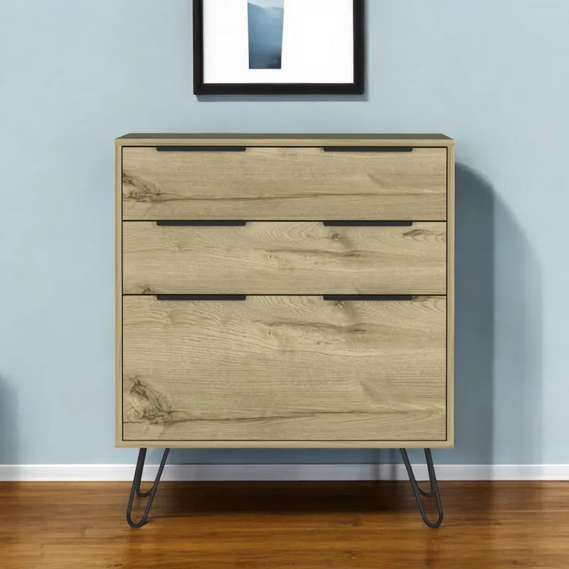 Seasonal Sale Brown and Black Three Drawer Dresser By Homeroots