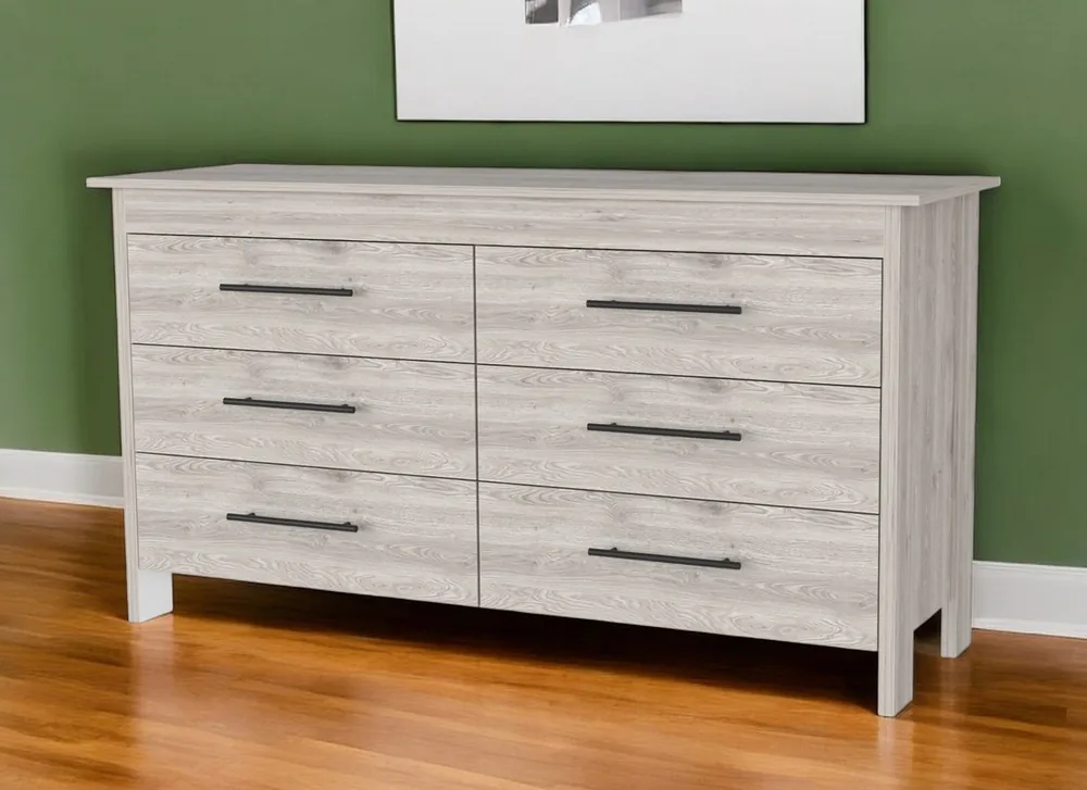Light Gray Six Drawer Double Dresser By Homeroots Cheap