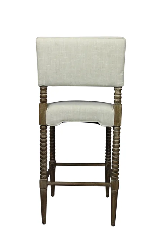 Free Delivery Off White And Brown Solid Wood Bar Height Bar Chair By Homeroots