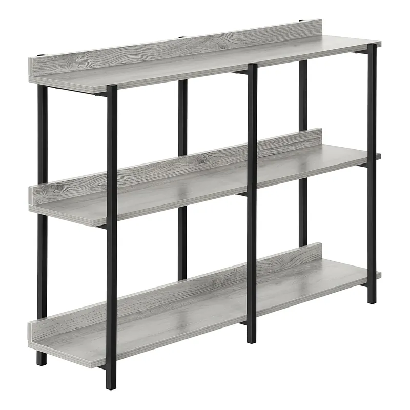 Black And Gray End Table With Three Shelves By Homeroots Crafted