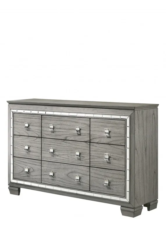 Save Now Light Gray Solid and Manufactured Wood Nine Drawer Triple Dresser By H