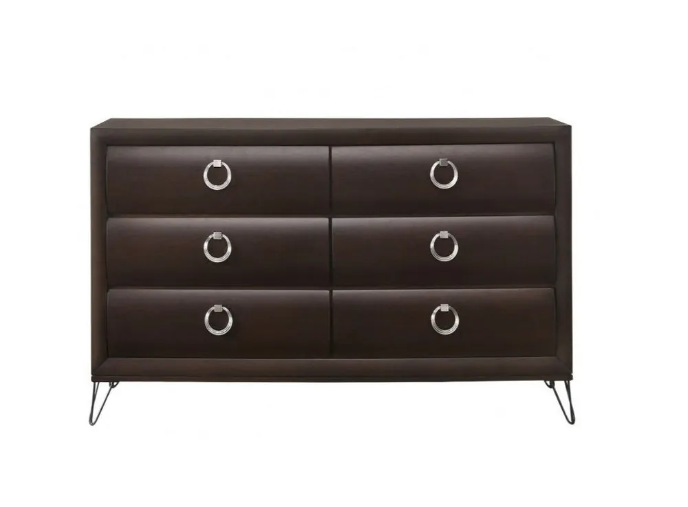 Free Delivery Merlot Solid and Manufactured Wood Six Drawer Double Dresser By Homero