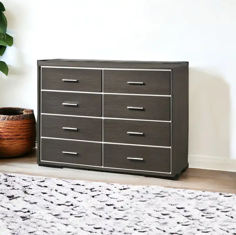 Top Pick Gray Solid and Manufactured Wood Eight Drawer Double Dresser By Homero