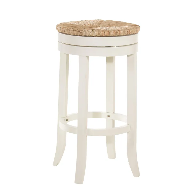 Natural And Antiqued White Solid Wood Swivel Backless Bar Height Bar C Get Yours