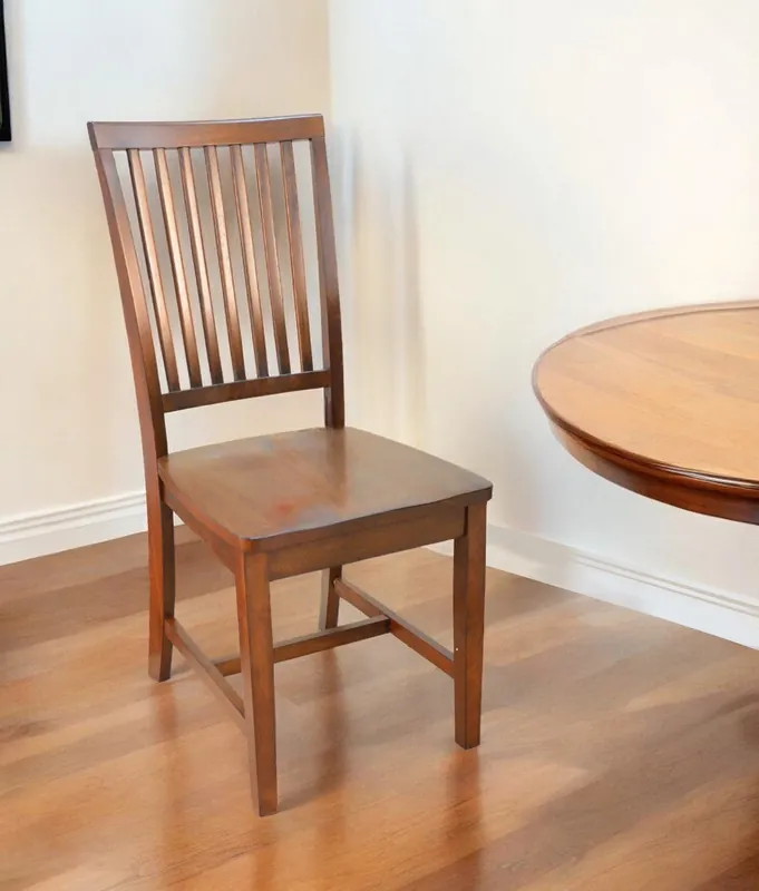 Chestnut Wood Slat Back Dining Side Chair By Homeroots New Arrival