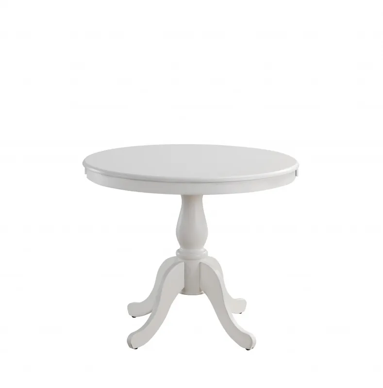 Modern White Rounded Solid Manufactured Wood And Solid Wood Pedestal Base Din