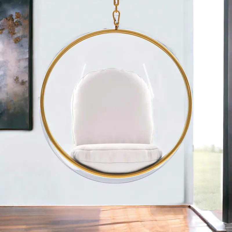 Holiday Sale White Faux Leather Balloon Chair By Homeroots