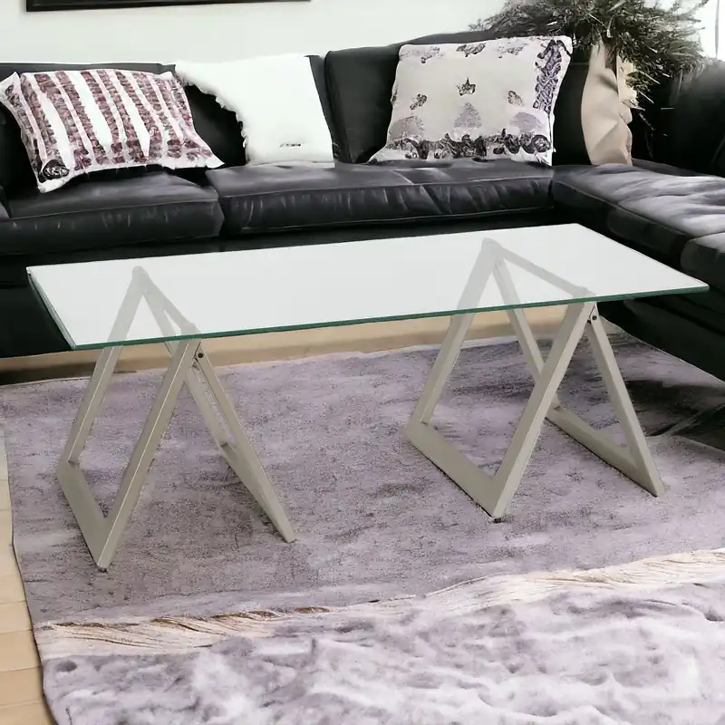 Clear Glass And Steel Coffee Table By Homeroots Limited Edition
