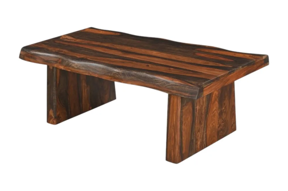 Special Offer Dark Brown Solid Wood Sled Coffee Table By Homeroots