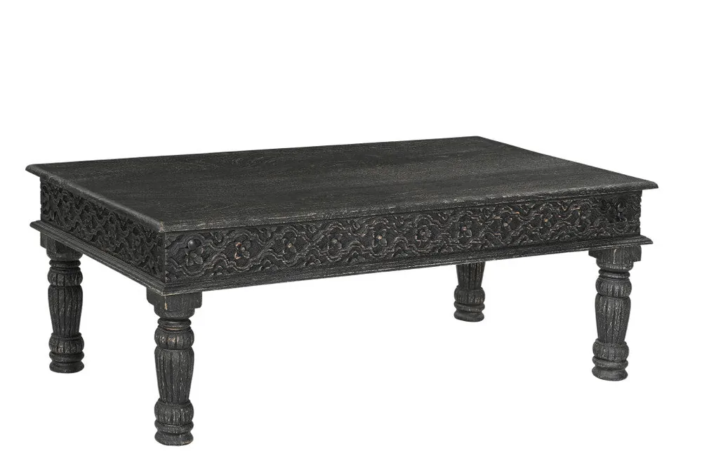 Black Solid Wood Distressed Coffee Table By Homeroots Fresh Stock