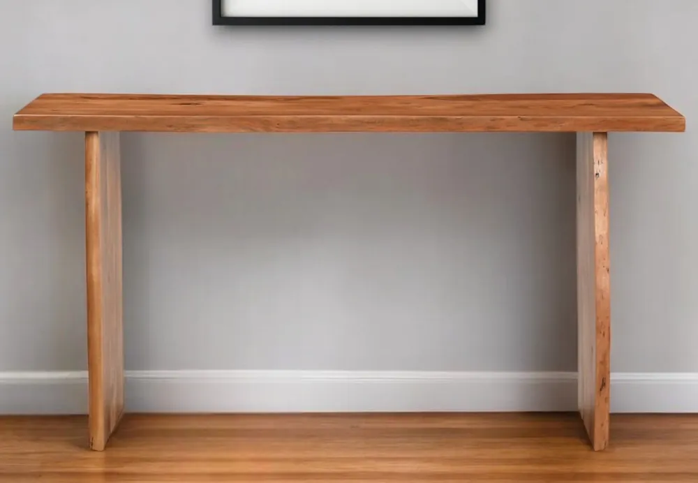 Final Sale Chestnut Solid Wood Sled Console Table By Homeroots