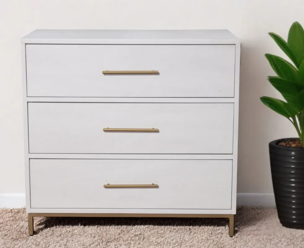 White Solid Wood Three Drawer Chest By Homeroots Buy Today