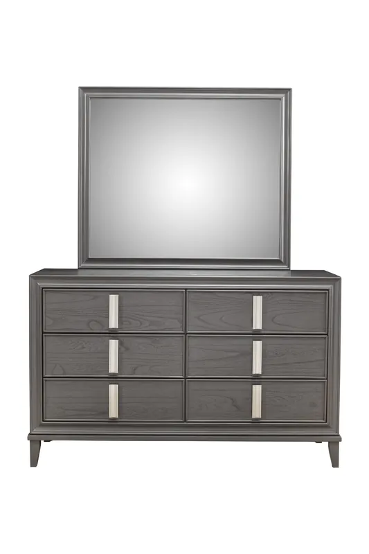 Dark Gray Solid Wood Six Drawer Double Dresser By Homeroots Best Price