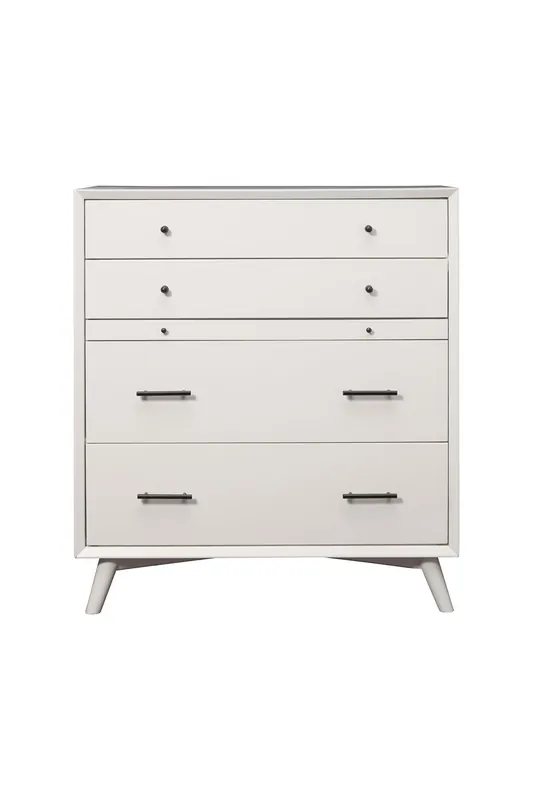 White Solid Wood Four Drawer Chest By Homeroots Flash Sale