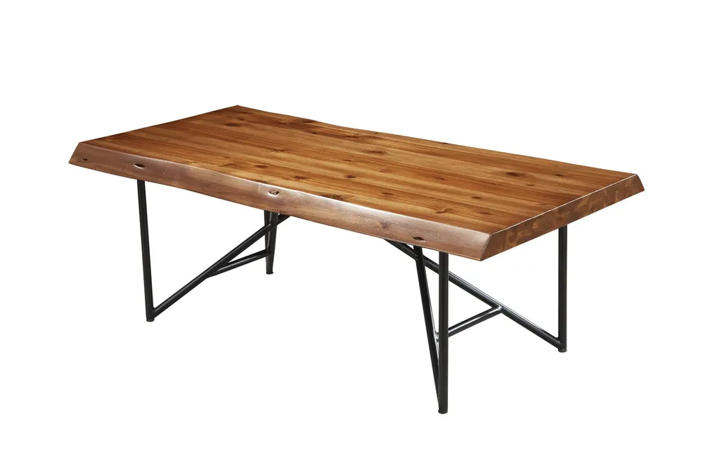 Brown And Black Solid Wood And Metal Coffee Table By Homeroots Exclusive