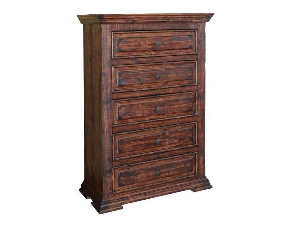Buy Today Chocolate Solid Wood Five Drawer Chest By Homeroots