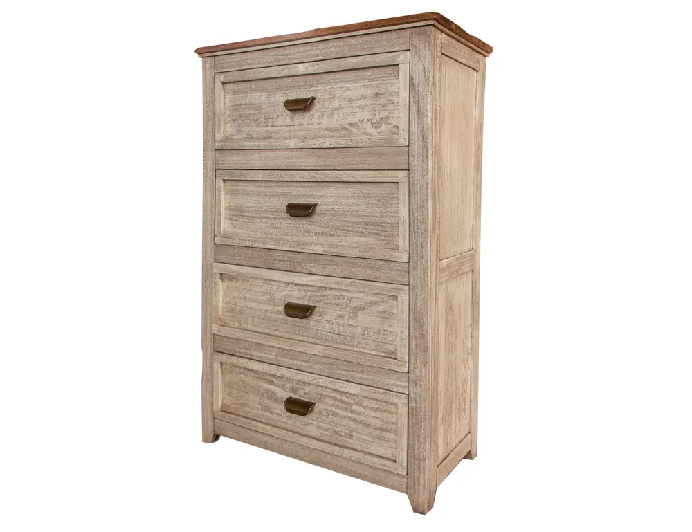 Trending Cream Solid Wood Four Drawer Chest By Homeroots