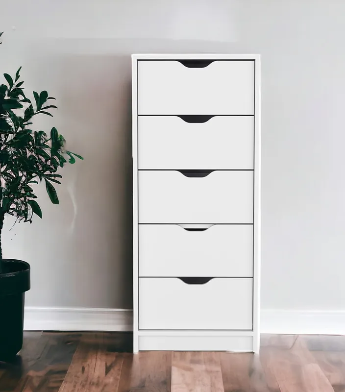 Buy Direct White Five Drawer Standard Chest By Homeroots