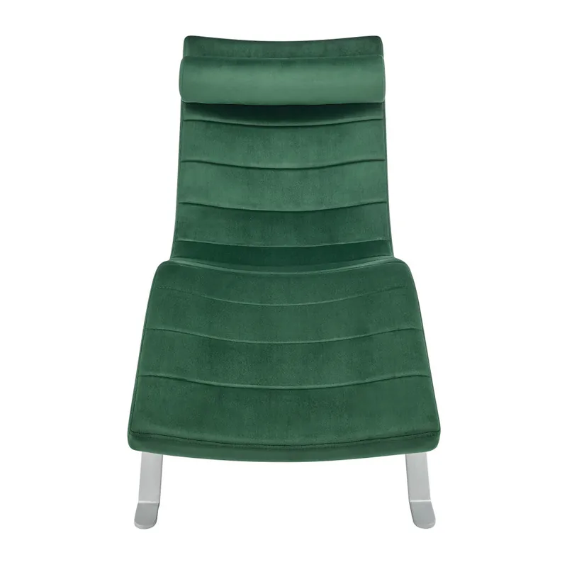 Green and Silver Velvet Lounge Chair By Homeroots Handmade