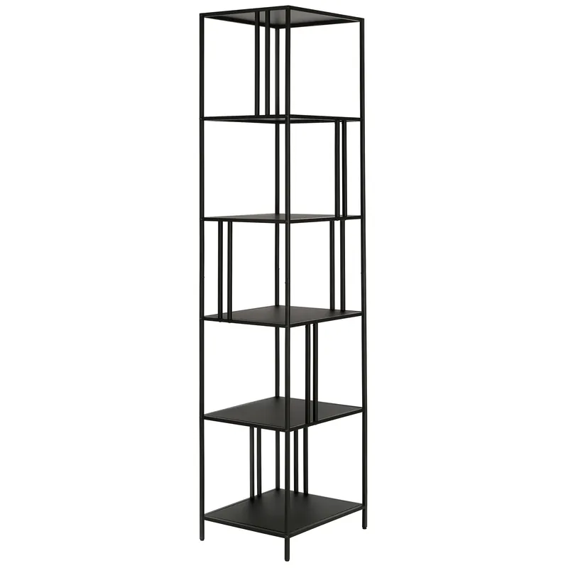 Black Metal Five Tier Etagere Bookcase By Homeroots Next Day Delivery