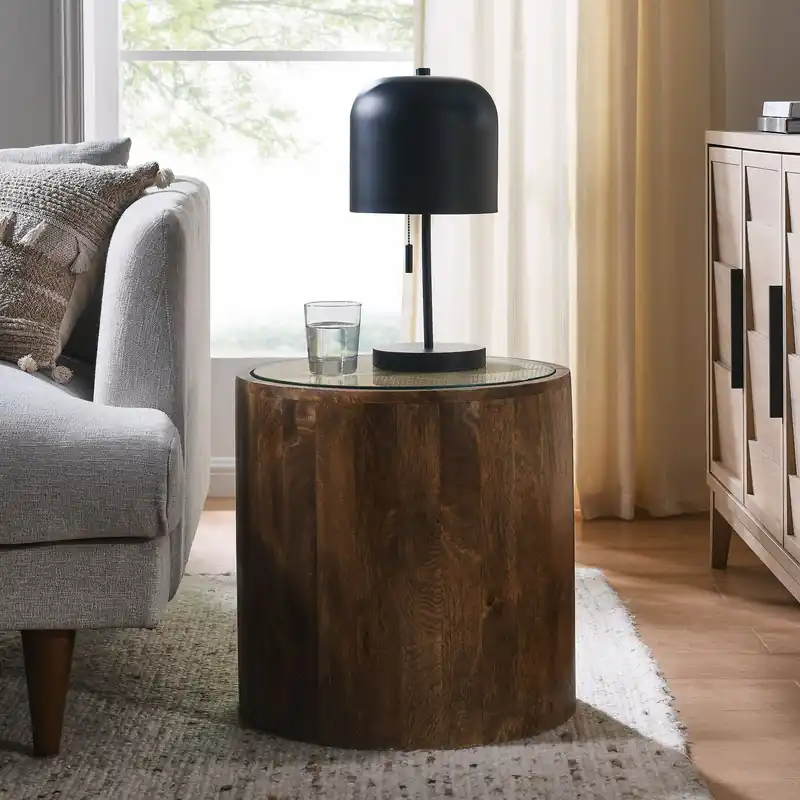 Truett Round Wood Rattan Side Table by Modway Discount