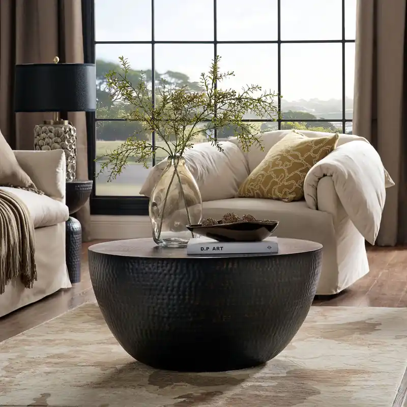 Mella 32 Inch Metal Hammered Coffee Table by Modway Hot Deal