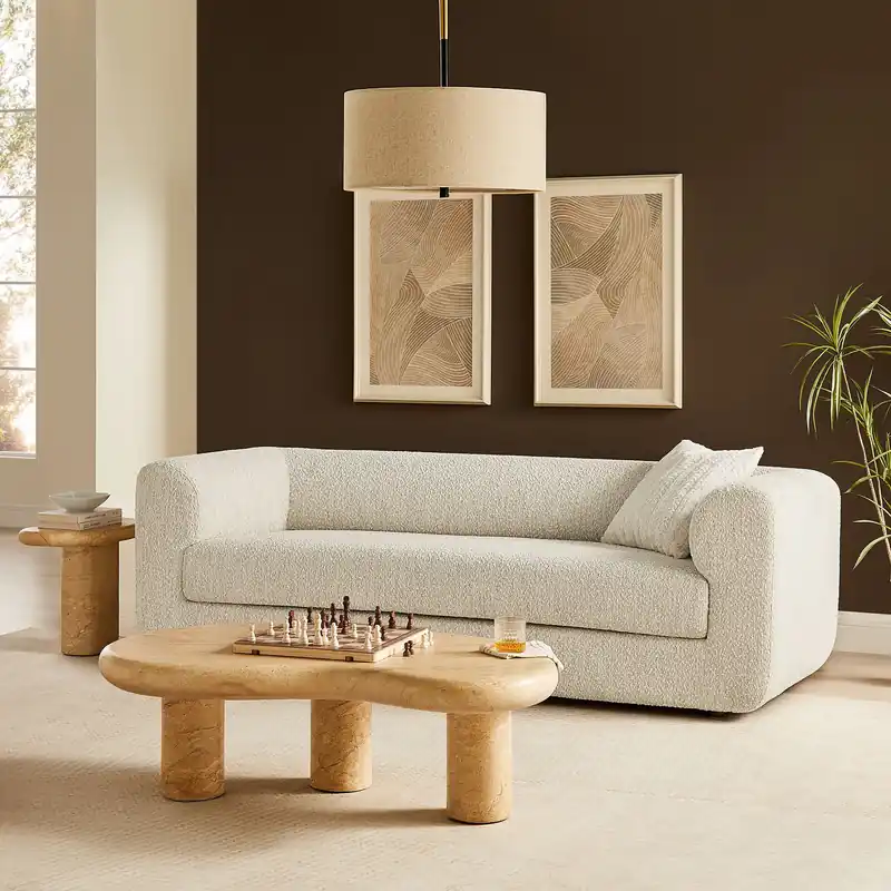Leif 89" Boucle Upholstered Sofa by Modway Next Day Delivery