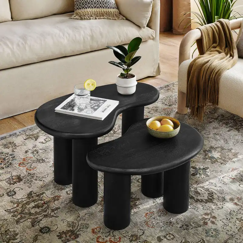 Cheap Hackney Mango Wood Nesting Coffee Table Set by Modway
