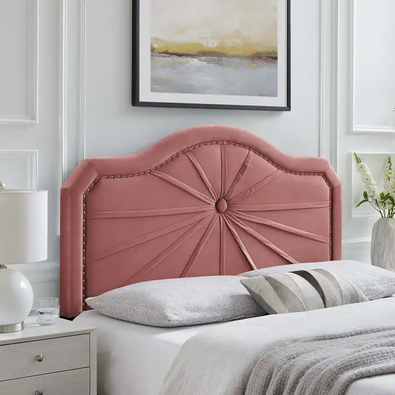 Kristin Pleated Performance Velvet King/California King Headboard by M Clearance
