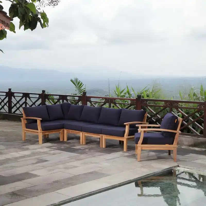 Marina 6 Piece Outdoor Patio Teak Set by Modway Original