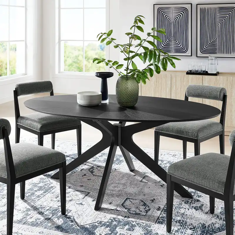 Crossroads 71" Oval Wood Dining Table by Modway Free Returns