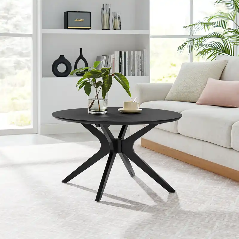 Crossroads Round Wood Coffee Table by Modway Handmade