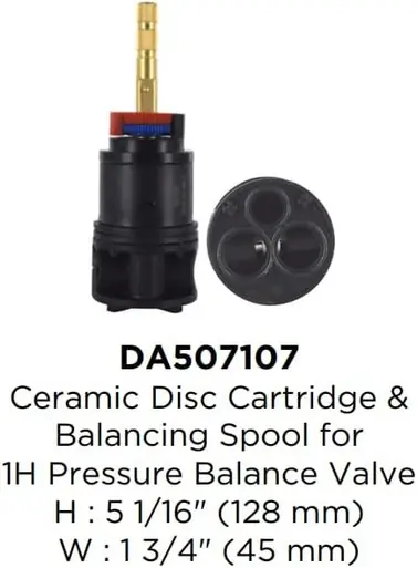 Gerber DA507107 1H PBMV Ceramic Valve With Pressure Balance Cartridge With Check Valve Free Returns