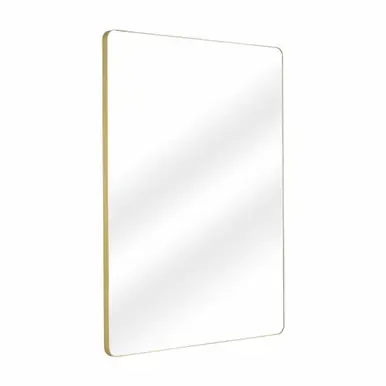 Trusted Brand Fine Fixtures Rectangular 30 Inch X 40 Inch Mirror with Round Corners - Satin Brass - MRR3040SB