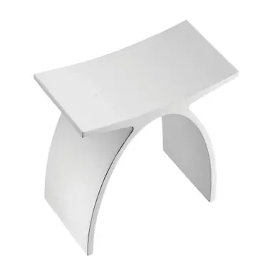 Money Back Guarantee Kingston Brass KBSSA17917 Descanso Solid Surface Arched Bathroom Stool, Matte White