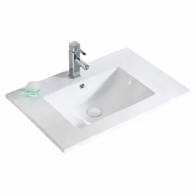 Fine Fixtures VE3018W White 30" x 19" Ceramic Vanity Sink With Integrated Countertop Direct From Manufacturer