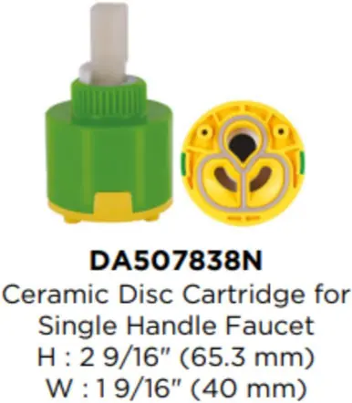 Exclusive Gerber DA507838N Ceramic Disc Cartridge For Single Handle Faucet 40mm