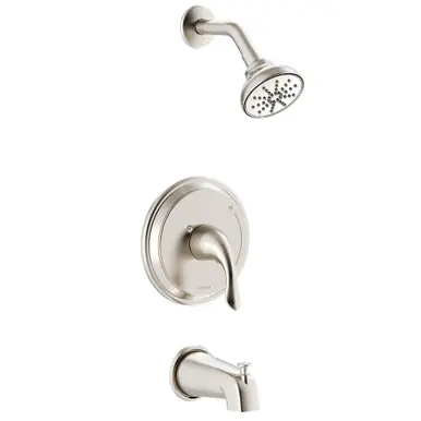 Gerber G00G9155BNTC Viper Single Handle Tub & Shower Trim Kit & Treysta Cartridge 1.75gpm - Brushed Nickel Express Delivery