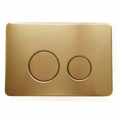 Fine Fixtures Concealed Dual Flush Toilet Tank Actuator - Metal - Round Buttons - Satin Brass - CTAM11SB Grab Now