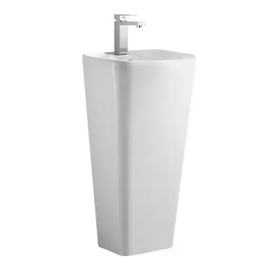 Hassle-Free Returns Fine Fixtures PL1814WH Plainfield Pedestal Sink 18 Inch X 14 Inch - White