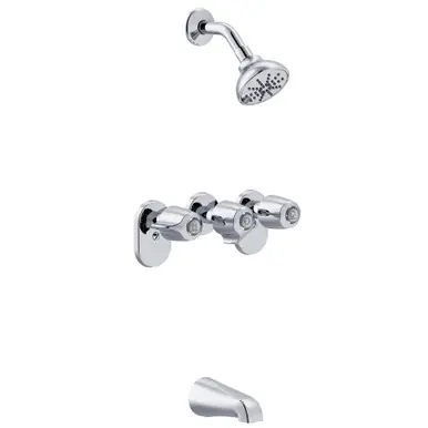 Gerber G004803483 Classics Three Handle By-Pass Valve Body Tub & Shower Faucet 1.75gpm - Chrome Affordable