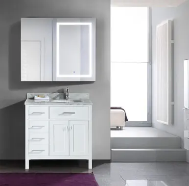 Krugg Svange4236R LED Mirror Medicine Cabinet 42 Inch W x 36 Inch w/Dimmer & Defogger - Right Hinged Super Sale