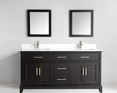Reduced Price Vanity Art VA1072DE 72 Inch Double Sink Vanity Cabinet with Engineered Marble Vanity Top & Mirror - Espresso