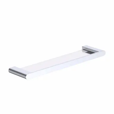 Shop Now Fine Fixtures Astoria Glass Bathroom Wall Shelf 19 1/2 Inch L - Polished Chrome - AC1GSPC