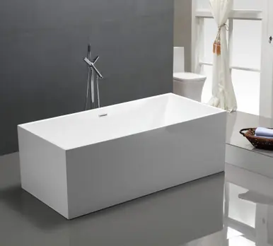 Buy Online Vanity Art VA6813B-S-PC 59" Freestanding Acrylic Soaking Bathtub - White/Polished Chrome Trim